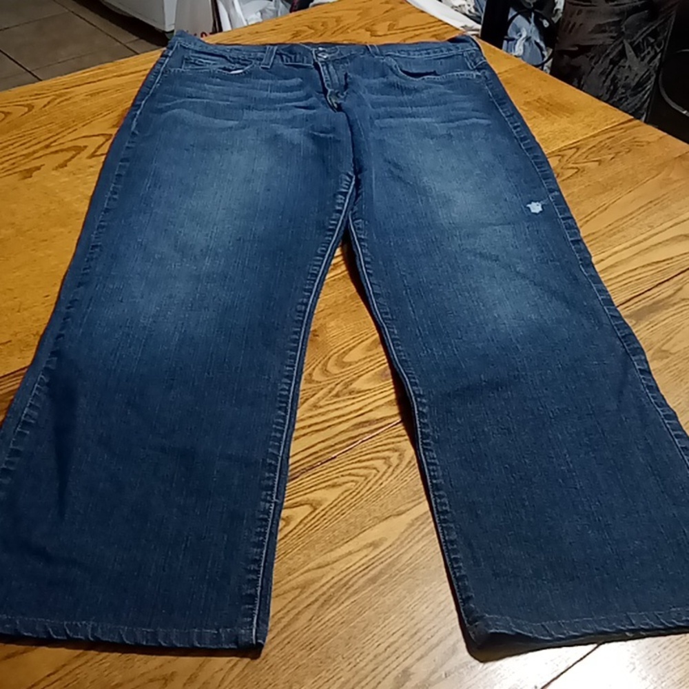 LUCKY BRAND JEANS Womens 32 BLUE WIDE LEGS ? DENIM Pants Preowned Summer Winter